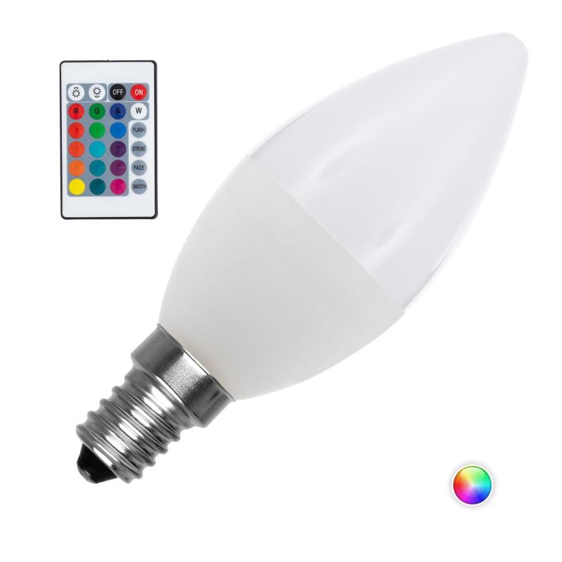 Image de Ampoule LED Dimmable E14 4.5W 450 lm C37 RGBW