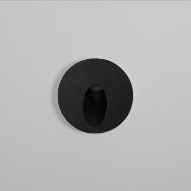 Image of Boiler 3W Round Outdoor Recessed LED Wall Light Black