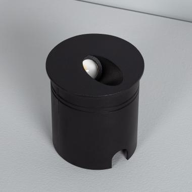 Image of Boiler 3W Round Outdoor Recessed LED Wall Light Black