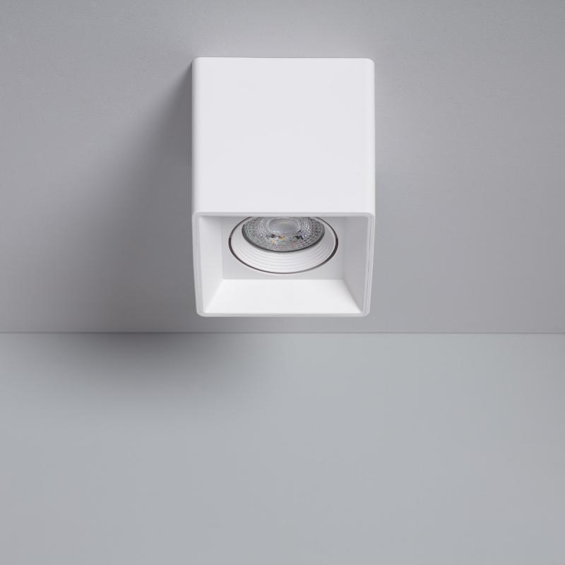 Applique Da Soffitto Fabbricata In Alluminio Con Protezione IP25 Di 15x37 Cm Con Attacco GU10 Di Colore Bianco Maggie Greenice