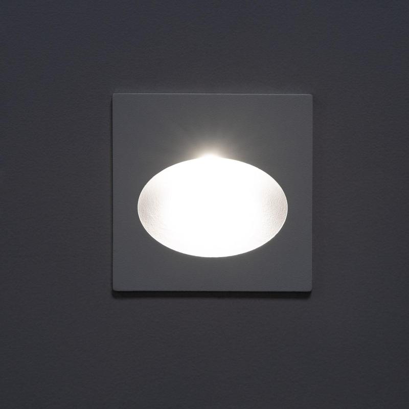 Image of Coney Square 3W Outdoor Recessed LED Wall Light in White 
