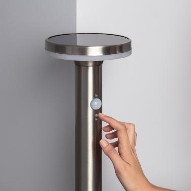 Bild von LED-Bodenstehleuchte Solar Aussen 6W 45cm mit Bewegungsmelder Helios Inox