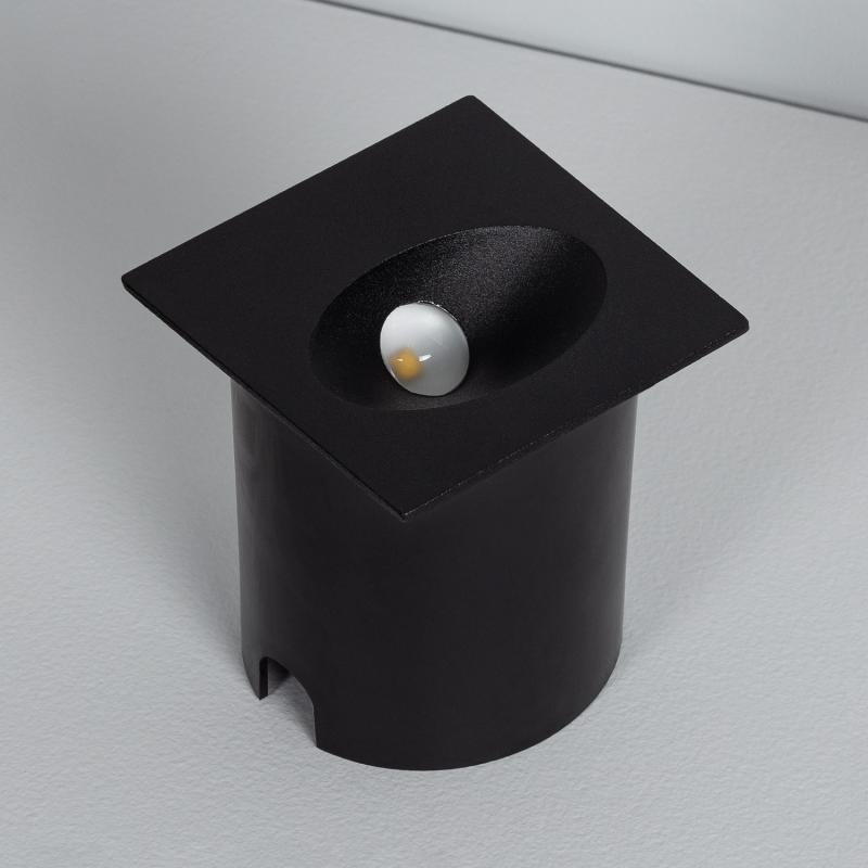 Bild von LED Wandeinbauleuchte Außen 3W Quadratisch Aluminium Schwarz Coney