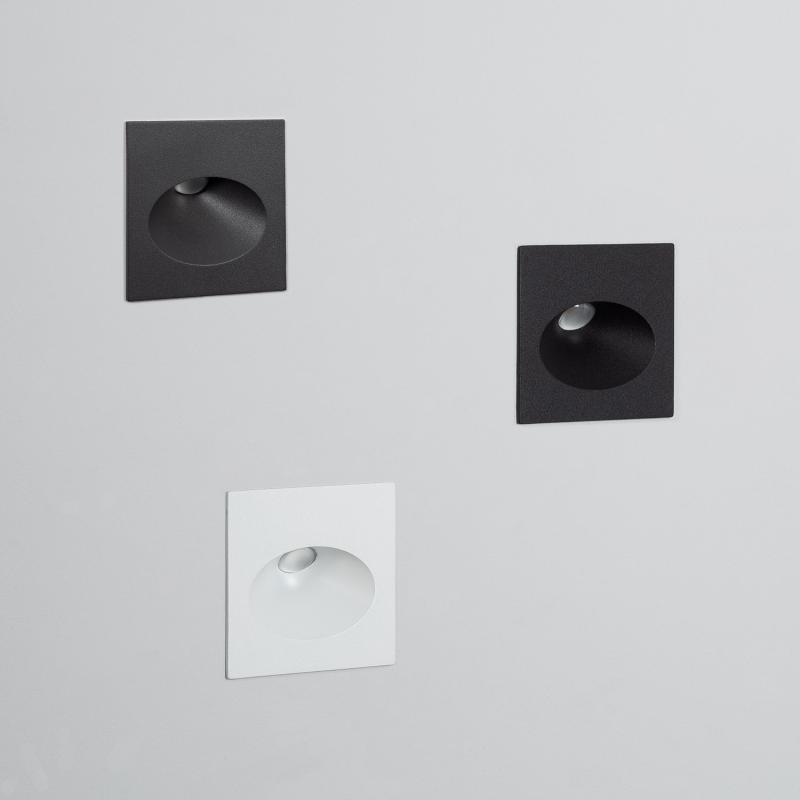 Bild von LED Wandeinbauleuchte Außen 3W Quadratisch Aluminium Schwarz Coney