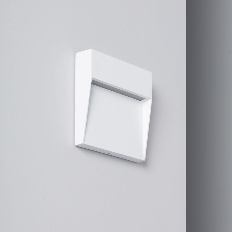 Image de Balise LED Extérieure 4W en Saillie au Mur Carrée Jade Blanche 