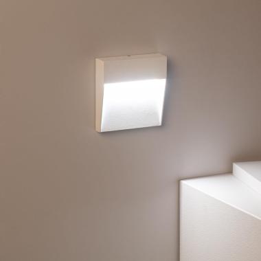 Image de Balise LED Extérieure 4W en Saillie au Mur Carrée Jade Blanche 