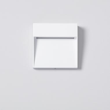 Image de Balise LED Extérieure 4W en Saillie au Mur Carrée Jade Blanche 