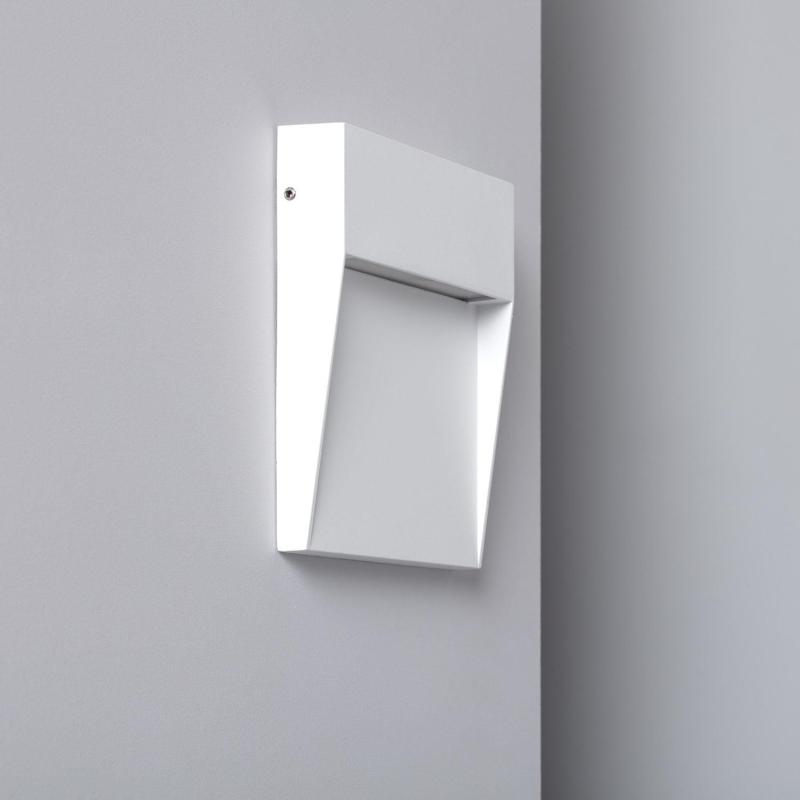 Image de Balise LED Extérieure 6.5W en Saillie au Mur Carrée Jade Blanche 
