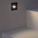 Image de Balise LED Extérieure 2W Encastrable au Mur Carrée Guell Noire 