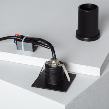 Image de Balise Murale Extérieure LED 2W Encastrable Aluminium Carrée Noire Guell