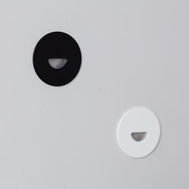 Image de Balise Murale Extérieure LED 2W Encastrable Aluminium Ronde Noir Guell