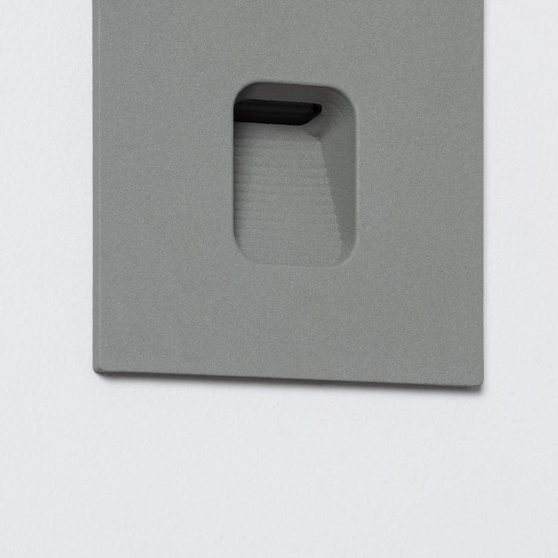 Image de Balise LED Extérieure 2W Encastrable au Mur Carrée Grasset Grise 