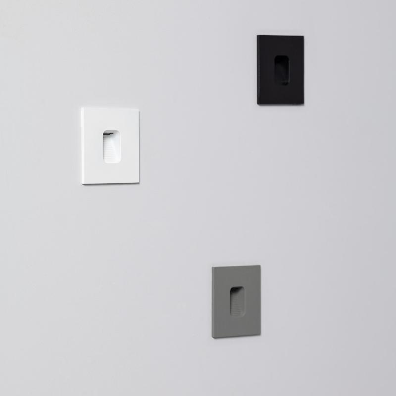 Image de Balise LED Extérieure 2W Encastrable au Mur Carrée Grasset Grise 