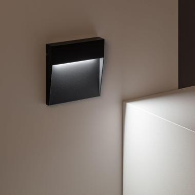Image de Balise LED Extérieure 6.5W en Saillie au Mur Carrée Jade Noire 