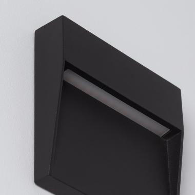 Image de Balise LED Extérieure 4W en Saillie au Mur Carrée Jade Noire 