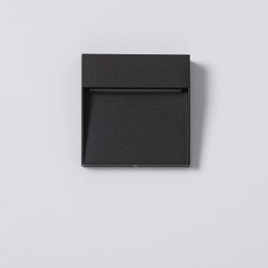 Image de Balise LED Extérieure 4W en Saillie au Mur Carrée Jade Noire 