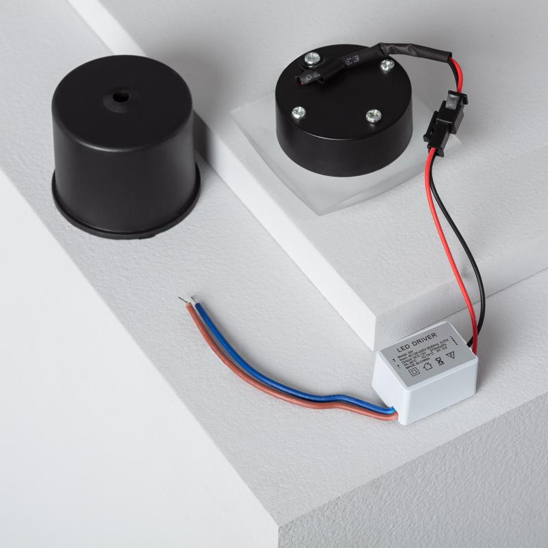 Image of Occulare 3W Square Recessed LED Wall Light Black