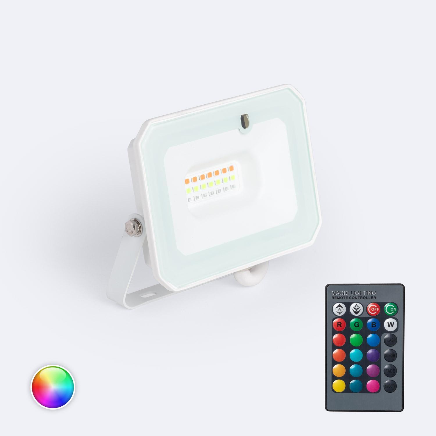 Naświetlacz LED 20W RGBW z Pilotem IR IP65 Biały - widok 3