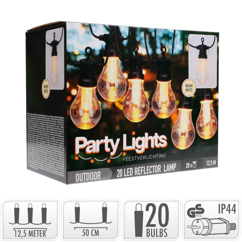 Image of 12.5m Turmell Outdoor LED Garland with 20 Bulbs