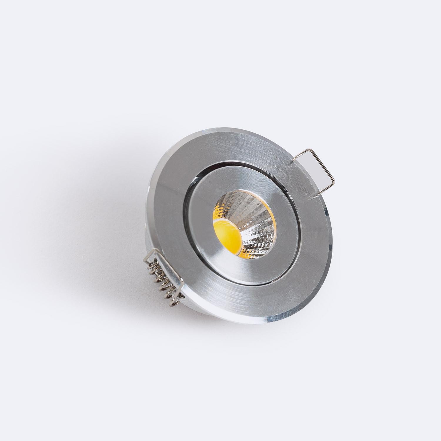 Oczko Downlight LED COB Nastawne Okrągłe Srebrne Średnica Wycięcia Ø 45 mm - parametry