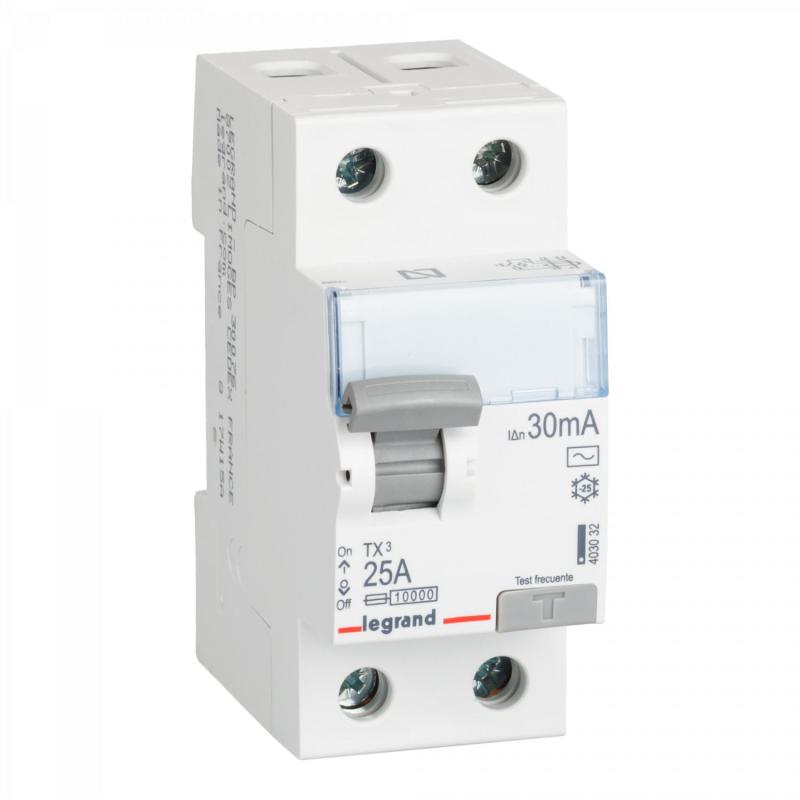 Image de Interrupteur Différentiel TX³ Industriel 2P-30mA 10kA Class AC 25-40A LEGRAND 403032