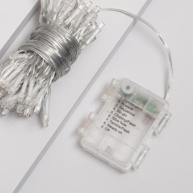 Bild von LED-Girlande mit Batterie für Sonnenschirm 1m