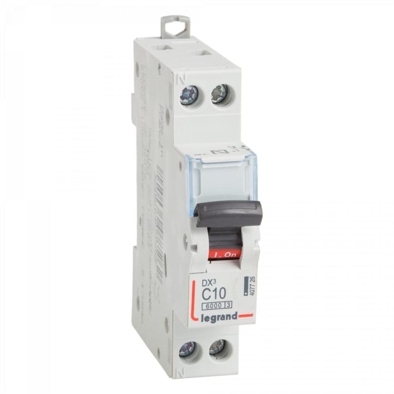 Image of LEGRAND 407726 Curve C 10kA 10-32 A DX3 Tertiary 1P+N Thermal-magnetic Circuit Breaker