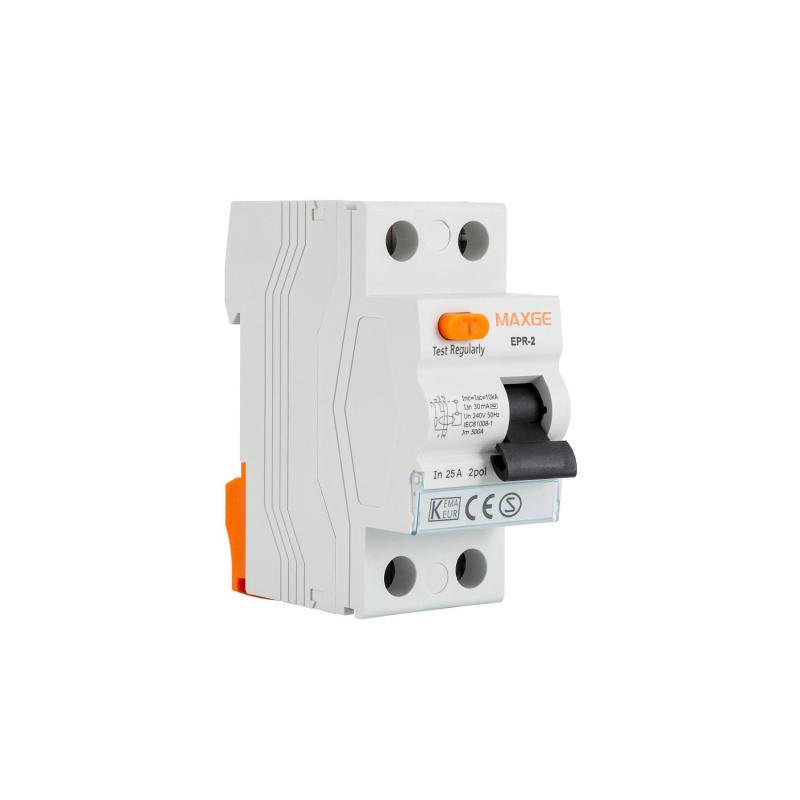 Immagine di Interruttore Differenziale Industriale 2P 30mA 25-40A 10kA Classe AC MAXGE 
