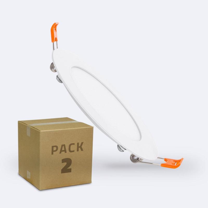 Bild von LED Einbaustrahler flach 6W Rund SuperSlim Schnitt Ø110 mm 2er-Pack