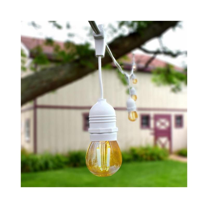 Produkt von Set Girlande Waterproof 5.5 M Weiss + 8 LED Lampen E27 Filament 4 W
