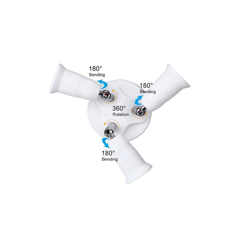 ELEKTRA Adattatore Splitter E27 A 5 Vie - Base Lampada Multipla In Bianco - Per Lampadine Con Attacco E27 (Lampadine Non Incluse)