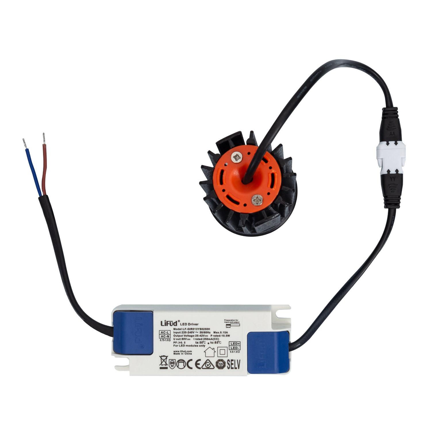 Oczko Downlight LED 10W Okrągłe LIFUD Cięcie Ø70 mm - widok prezentacyjny