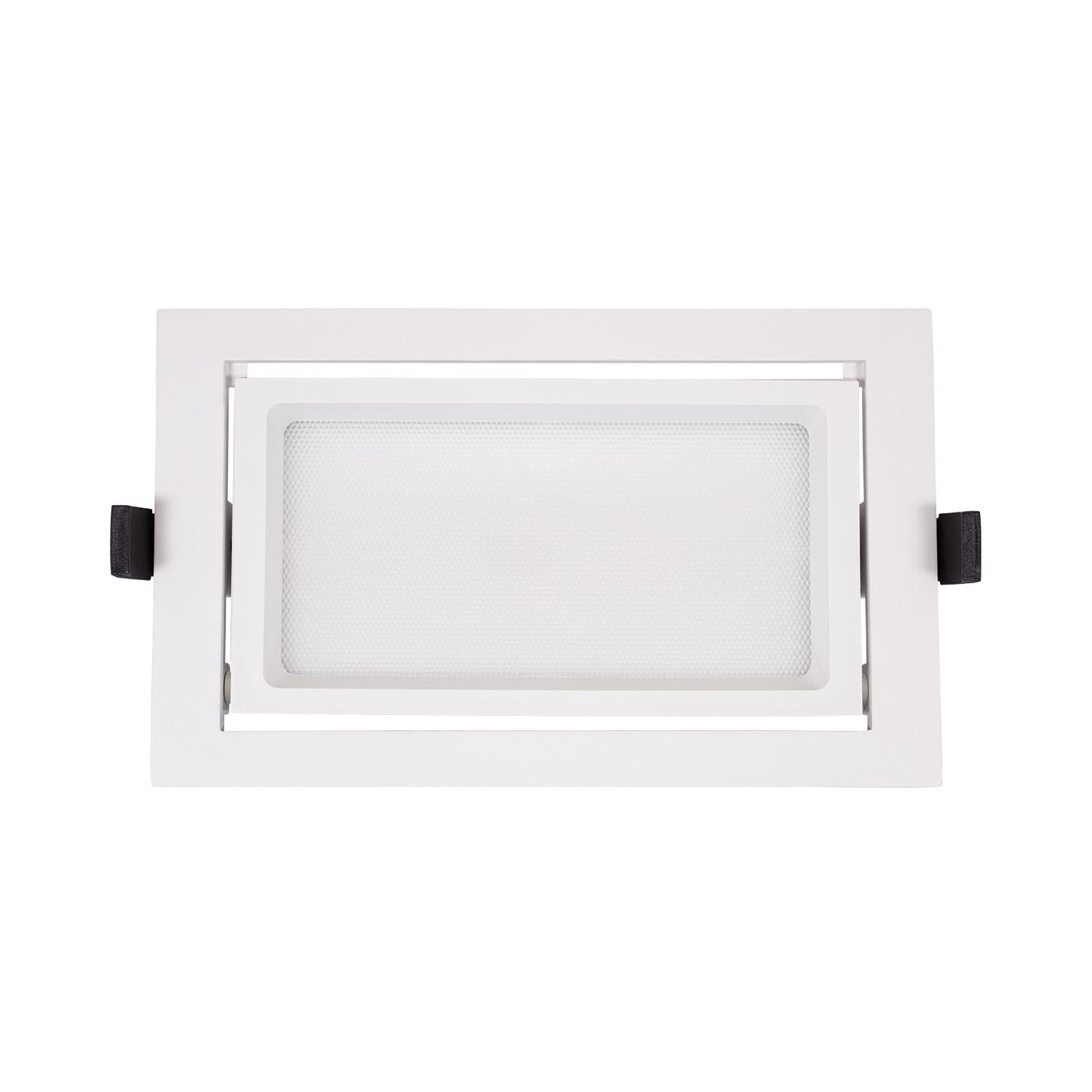 Downlight Nastawny Prostokątny LED 24W Chip OSRAM 120 lm/W Biały Anti-Flicker - widok prezentacyjny