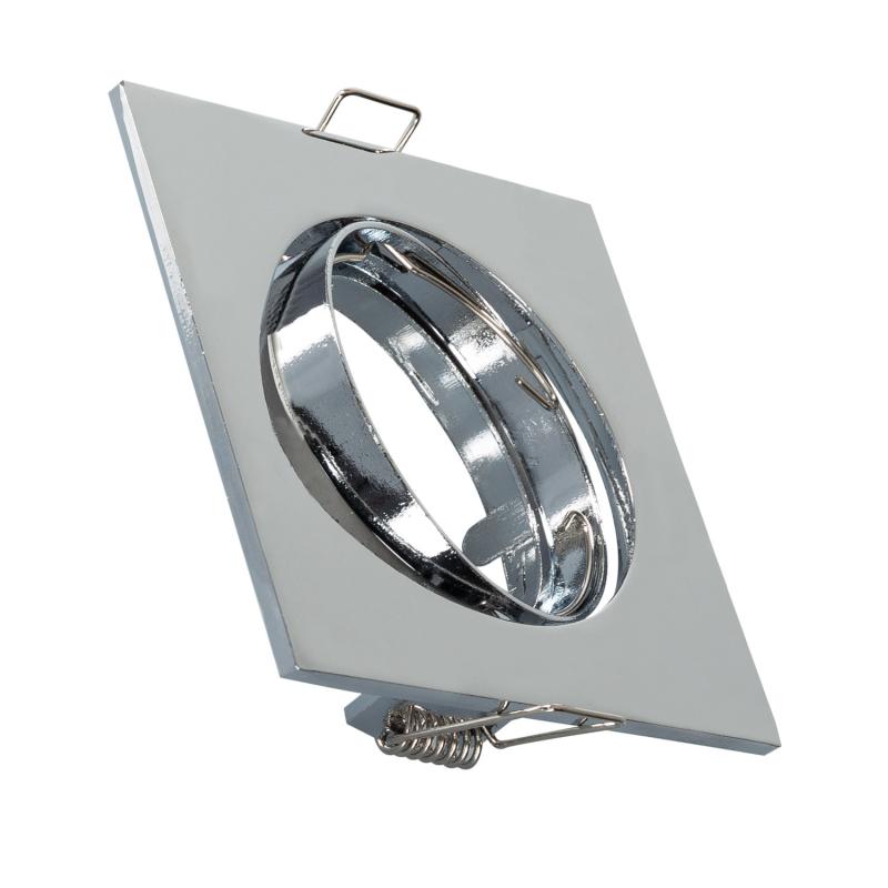 Immagine di Portafaretto Downlight Quadrato Basculante per Lampadina LED GU10 / GU5.3 Foro Ø 72 mm