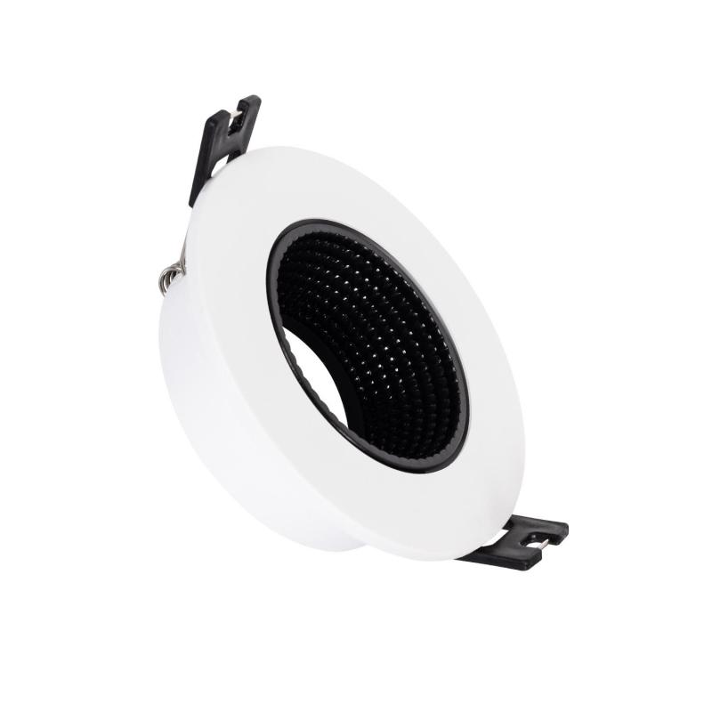 Image de Collerette Downlight Ronde Orientable pour Ampoule LED GU10 / GU5.3 Coupe Ø 80mm
