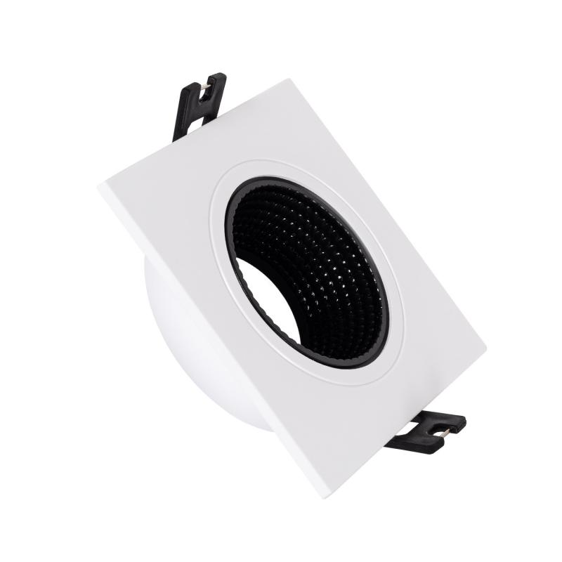 Immagine di Portafaretto Downlight Quadrato Basculante per Lampadina LED GU10 / GU5.3 Foro Ø80 mm