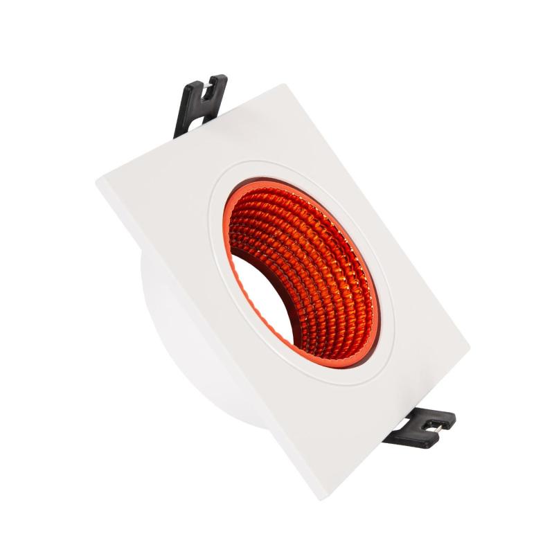 Immagine di Portafaretto Downlight Quadrato Basculante Colorato per Lampadina LED GU10 / GU5.3 Foro Ø80 mm