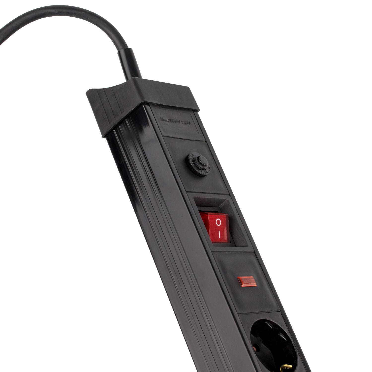 Przedłużacz Listwowy 6-Gniazdowy Typ F Schuko Ochrona Nadmiarowo-Prądowa + 2 enchufes Tipo C + 2xUSB 5m - parametry