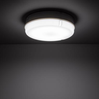 Image of 24W IP65 LED Hublot Outdoor Round Panel with PIR Motion Sensor and Emergency Light Ø285 