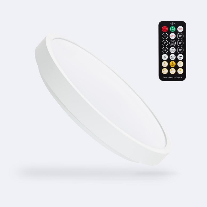 Obraz Plafon LED Zewnętrzny 18W Okrągły z Czujnikiem Ruchu Radar z Pilotem IR Ø300 mm
