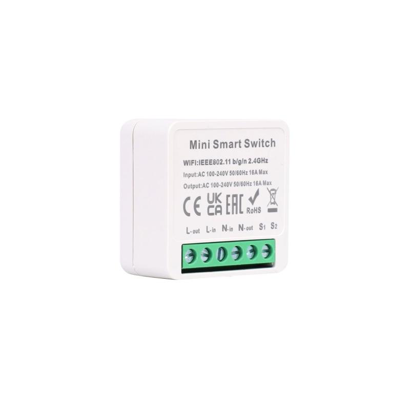 LoraTap [UPGRADED] Alexa draadloze wifi-schakelaar, mini-formaat, ontvanger 2500 W, 10 A, intelligente schakelaar, afstandsbediening via telefoon, relais, compatibel met Alexa