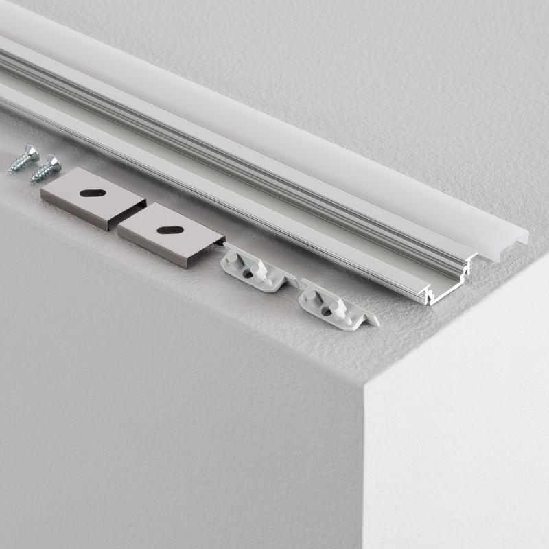 Led strip profiel plat opbouw met afdekkap en accessoires