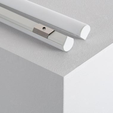 Bild von Aluminiumprofil Ecke 1m mit runder Abdeckung für LED Streifen bis 10 mm