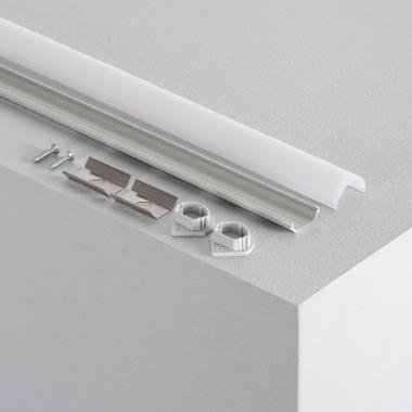 Bild von Aluminiumprofil Ecke 1m mit runder Abdeckung für LED Streifen bis 10 mm