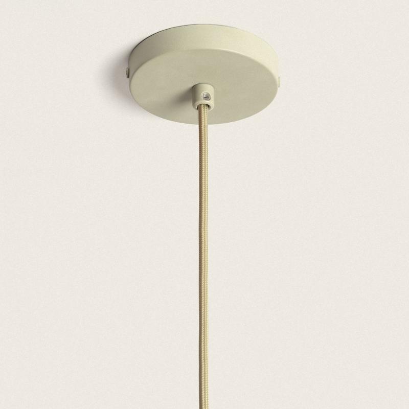 Immagine di Rosone Portalampada per Lampada a Sospensione con Cavo Tessile Verde 