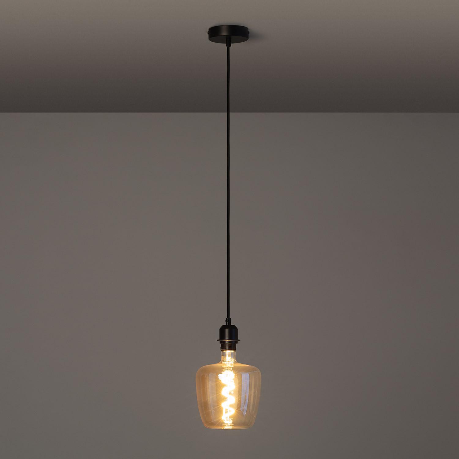 Lampy wiszące z czarnym kablem tekstylnym Naomie - widok prezentacyjny