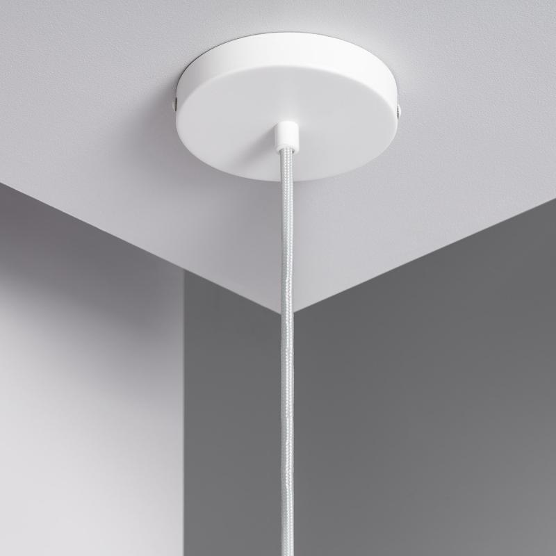 Afbeelding van Plafondplaat met Fitting voor Hanglamp met Witte Textielkabel 