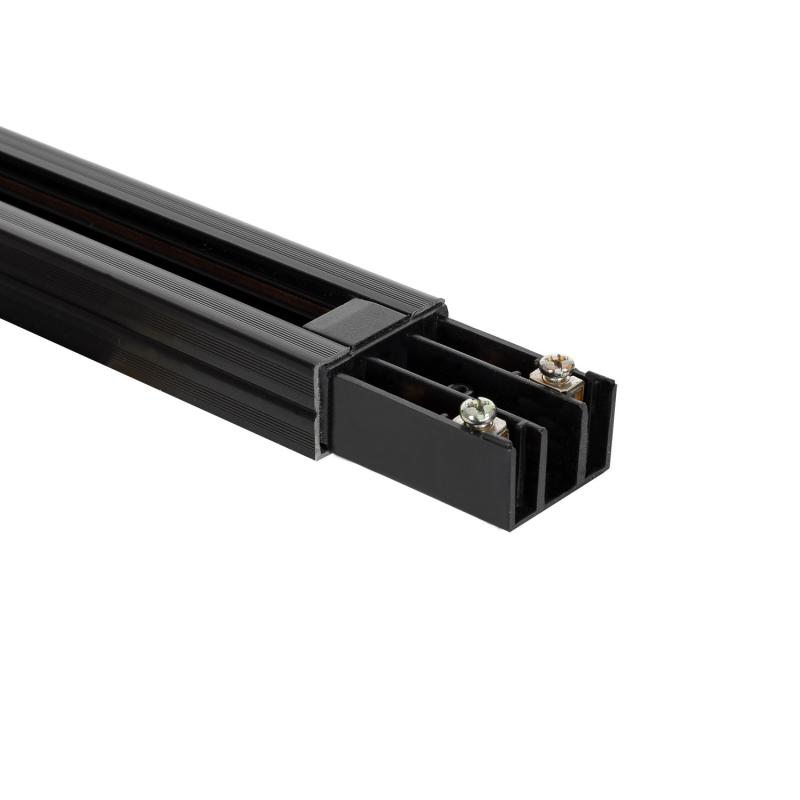 Rail Monophasé 2m Noir – Aluminium Rectangulaire Pour Spots LED, Système D'Éclairage Modulable Ultra Puissant
