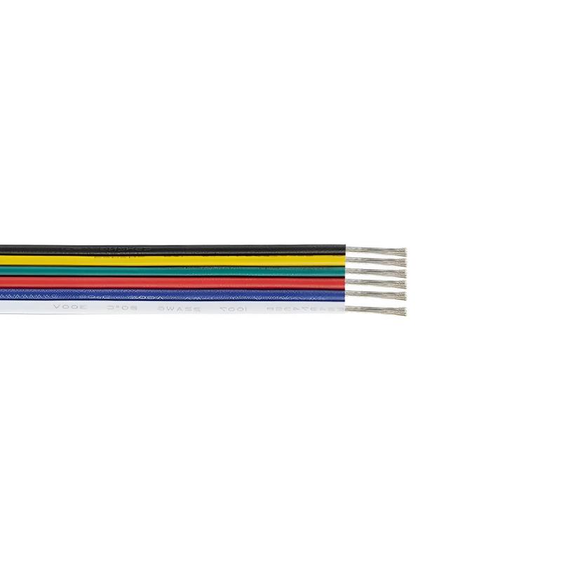 Afbeelding van Rol 100m Platte Elektriciteitskabel 0,5mm² voor RGB LED-strips