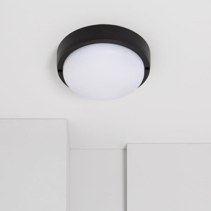 Image de Plafonnier LED Extérieur Rond 15W Hublot Black IP65 Ø140 mm